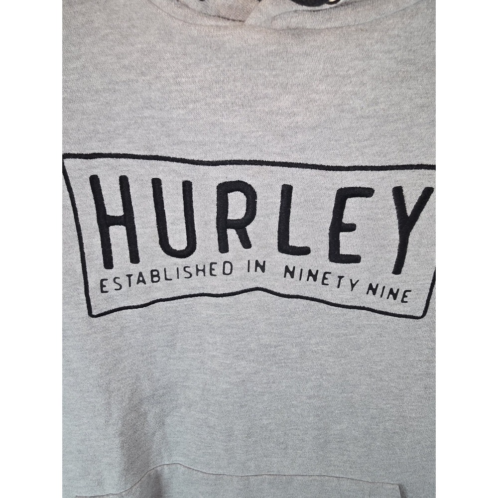 Hurley Grey Hoodie -‎ Embroidered Logo - Picture 2 of 7